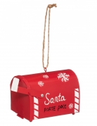 Suspension pour sapin boite aux lettres rouge 7 cm