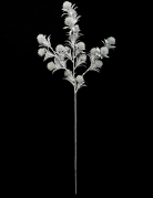 Branche de fleurs blanches pailletées 73 cm pour noël