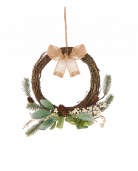 Couronne à suspendre naturelle petit nœud 36 cm eucalyptus