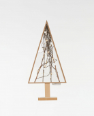 Sapin lumineux en bois naturel 72 x 35 cm avec 30 led