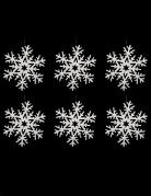 6 suspensions flocons blancs 20 cm à paillettes