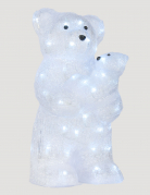 Décoration lumineuse ours polaire avec bébé 44 cm 56 led