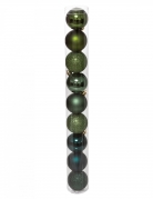 9 boules de Noël bleu vert 6 cm mates et brillantes