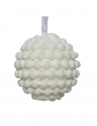Boule de noël effet coton et paillettes 8 cm ambiance polaire