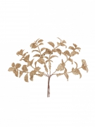 6 branches d'eucalyptus paillettes cuivre 17 cm pour Noël féerique
