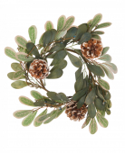 Couronne de Noël eucalyptus et pommes de pin 35 cm naturelle