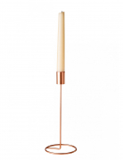 Bougeoir design sur pied métal rose gold 23 cm pour bougie cierge