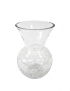 Vase arrondi effet craquelé 16 x 23 cm en verre