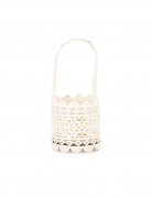 Panier dentelle ivoire 11 x 5 cm avec anse