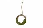 Couronne de rameau de vigne et mousse 8 cm à suspendre
