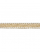 Ruban en toile de jute naturelle et bordure dentelle 4 cm x 5 m mariage champêtre