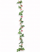 Guirlande de roses et feuilles vertes 2,30 m pour mariage