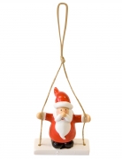 Suspension pour sapin Père-Noël sur sa balançoire 7 x 5 x 3 cm décoration originale