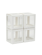 4 cubes à ballons transparents blancs 30 cm décoration personnalisable
