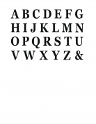 48 Stickers lettres adhésives noires 13,5 cm