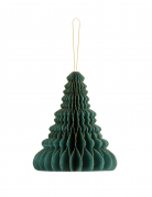Décoration en papier alvéolé sapin de noël 15 cm vert et doré