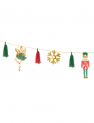 Guirlande en papier casse noisette et ballerine de noël 2 m et pompons
