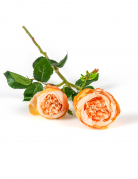 Roses artificielles pêche sur tige 46 cm pour bouquet de mariage