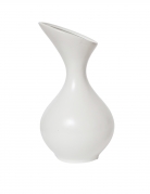Vase en céramique blanc 20 cm arrondi asymétrique