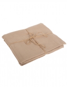 Nappe gaze de coton taupe 130 x 240 cm style bohème