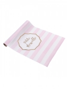 Chemin de table petite merveille rayé rose et or en tissu 28 cm x 5 m