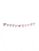 Guirlande de lettres en carton hello girl rose et or 140 cm pour baby shower