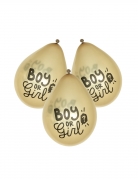 6 ballons en latex boy or girl dorés 23 cm pour gender reveal
