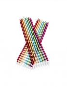 12 bougies géantes métallisées multicolores 18 cm pour gâteau d'anniversaire