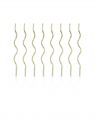 8 bougies spirales dorées 14 cm avec bobèches