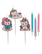 15 bougies d'anniversaire licorne pastel pour gâteau