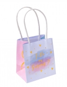 6 sacs cadeaux fille ou garçon rose bleu et or 10 x 11 x 7 cm pour gender reveal