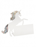 8 marque-places licorne pastel et or pour table d'anniversaire