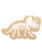 16 serviettes dinosaures blanches et kraft 33 x 20 cm squelette tricératops