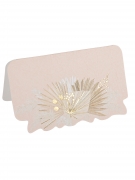 8 marque places boho blush et or 8 x 4,7 cm à plumes blanches