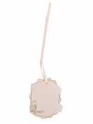 8 étiquettes boho blush et or 6 cm avec plumes et ruban