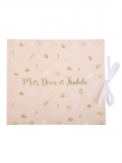 Livre d'or boho blush et or 68 pages avec ruban