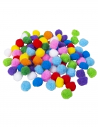 100 pompons multicolores 2 cm pour décoration de fête