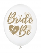 6 ballons transparents bride to be doré 30 cm pour décoration evjf