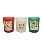 Coffret 3 bougies parfumées senteur de Noël, 6 cm
