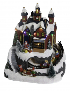 Village atelier de Noël 20 x 19 cm animé et musical