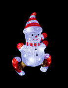 Bonhomme de neige lumineux sur patin 50 cm à led