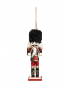 Suspension casse noisette de Noël en bois 12 cm soldat traditionnel