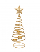 Photophore sapin doré 40 cm en fer