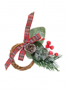 2 ronds de serviettes Noël tradition 9 cm en osier et nœud