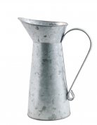 Cruche à lait en zinc avec poignée 18 cm vintage champêtre