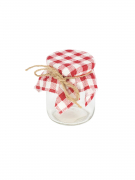 Pot en verre vichy rouge et blanc 7 cm style guinguette