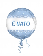 Ballon en feuille 45 cm étoiles de baptême bleu clair