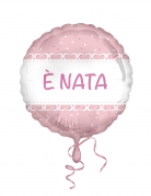 Ballon en feuille 45 cm Elle est née coeurs roses