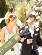 Canon à confettis en papier cœurs blancs 40 cm vive les mariés