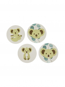12 stickers koala ronds 4 cm